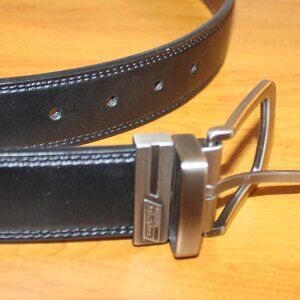 Dickies Black Brown Reversible Coated Leather Belt 52 Inches Long x 1.75 Inches
